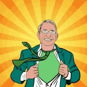 Portrait de directeur en super-héros