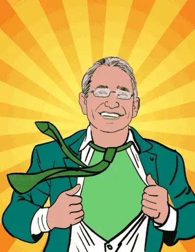 Portrait de directeur en super-héros