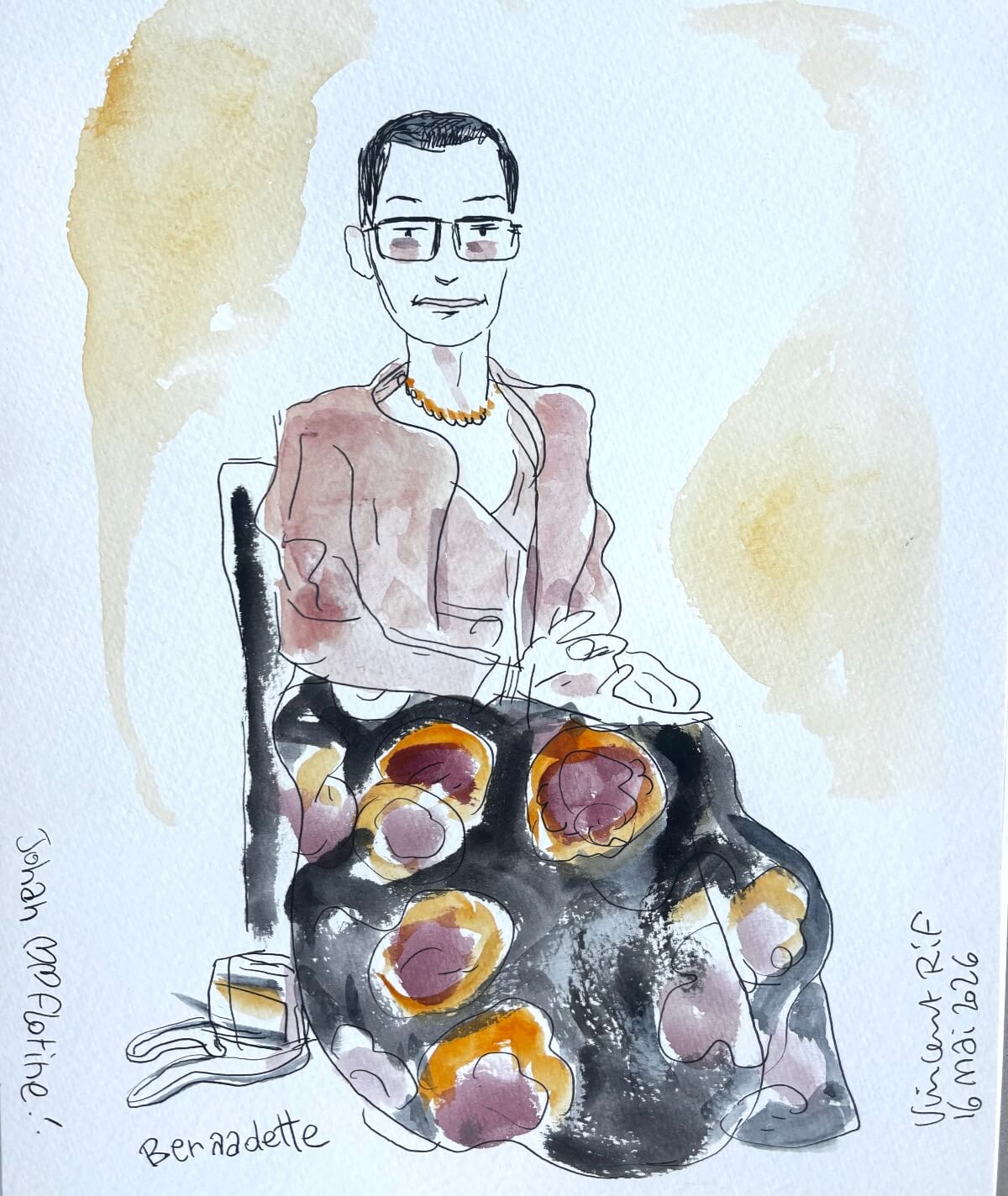 Bernadettte Dessin fait au mariage de Florine et Johan