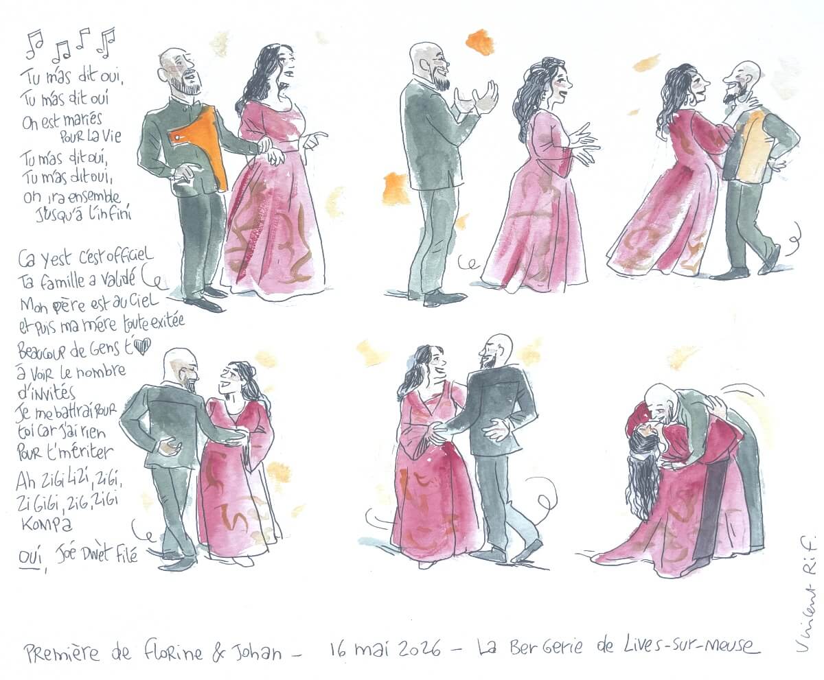 Danse Dessin fait au mariage de Florine et Johan