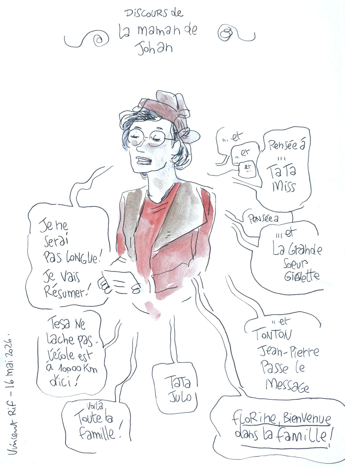 Discours-maman-Johan Dessin fait au mariage de Florine et Johan