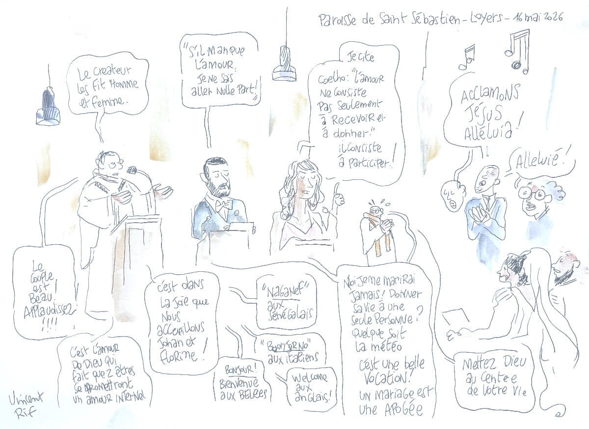 Fin-de-messe Dessin fait au mariage de Florine et Johan