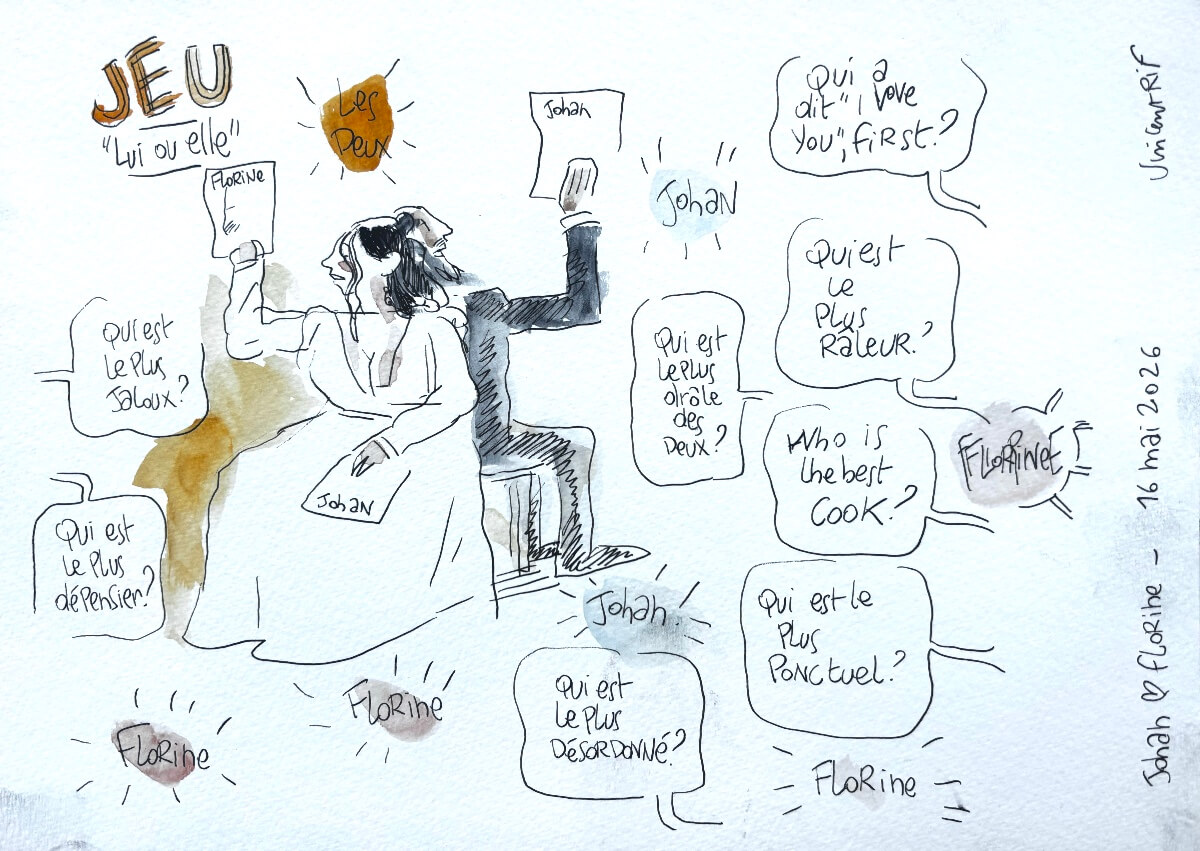 Jeu_elle-lui_ Dessin fait au mariage de Florine et Johan