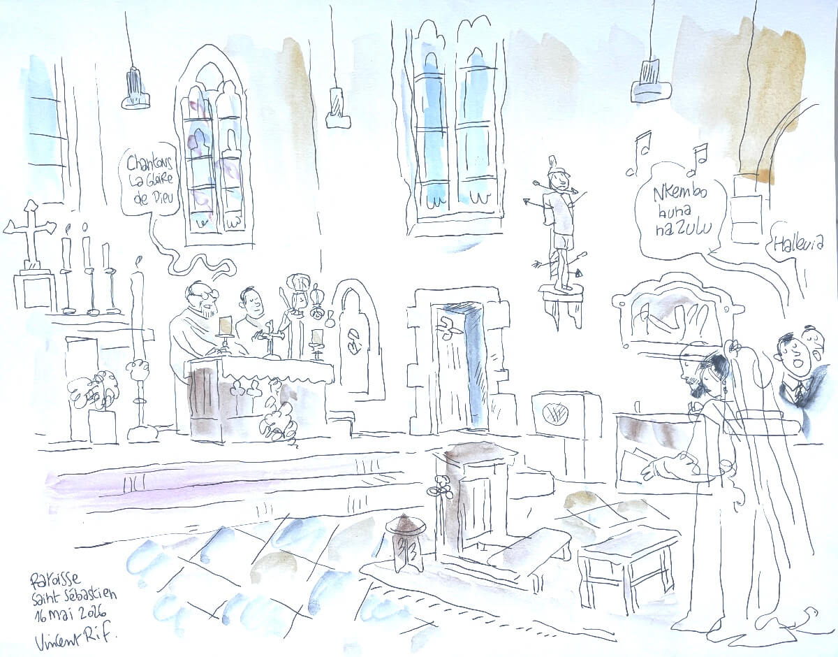 Messe-début Dessin fait au mariage de Florine et Johan