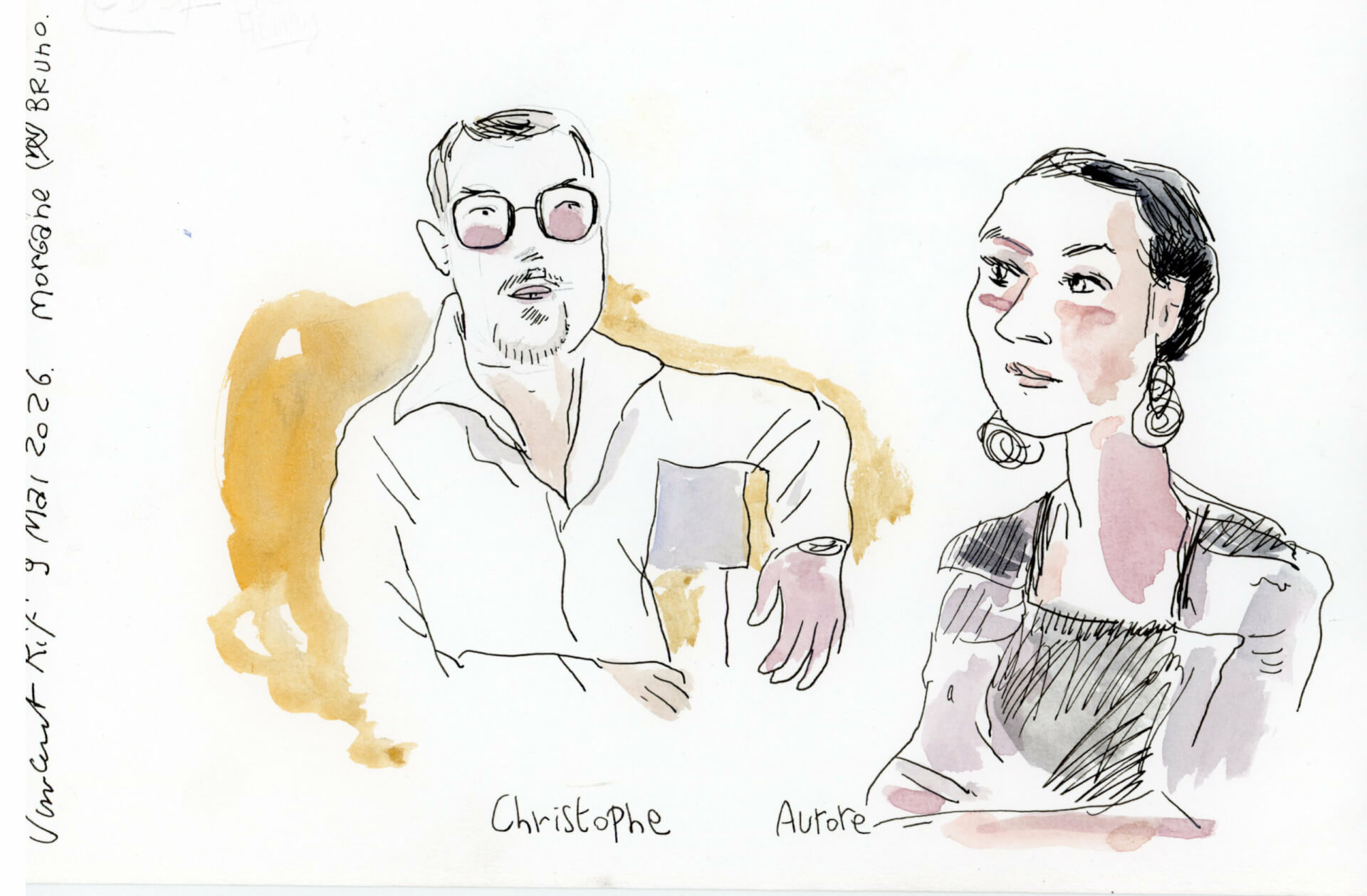 christophe-aurore Portrait dessiné d'un couple