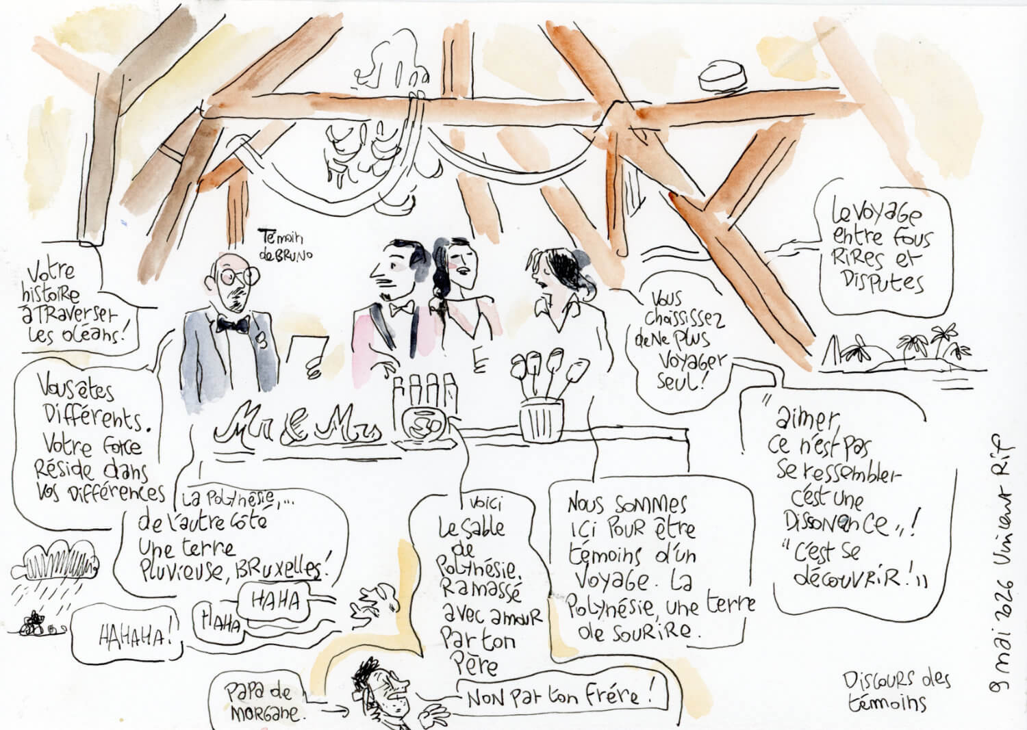 discours-des-temoins Dessin du discours des témoins des mariés