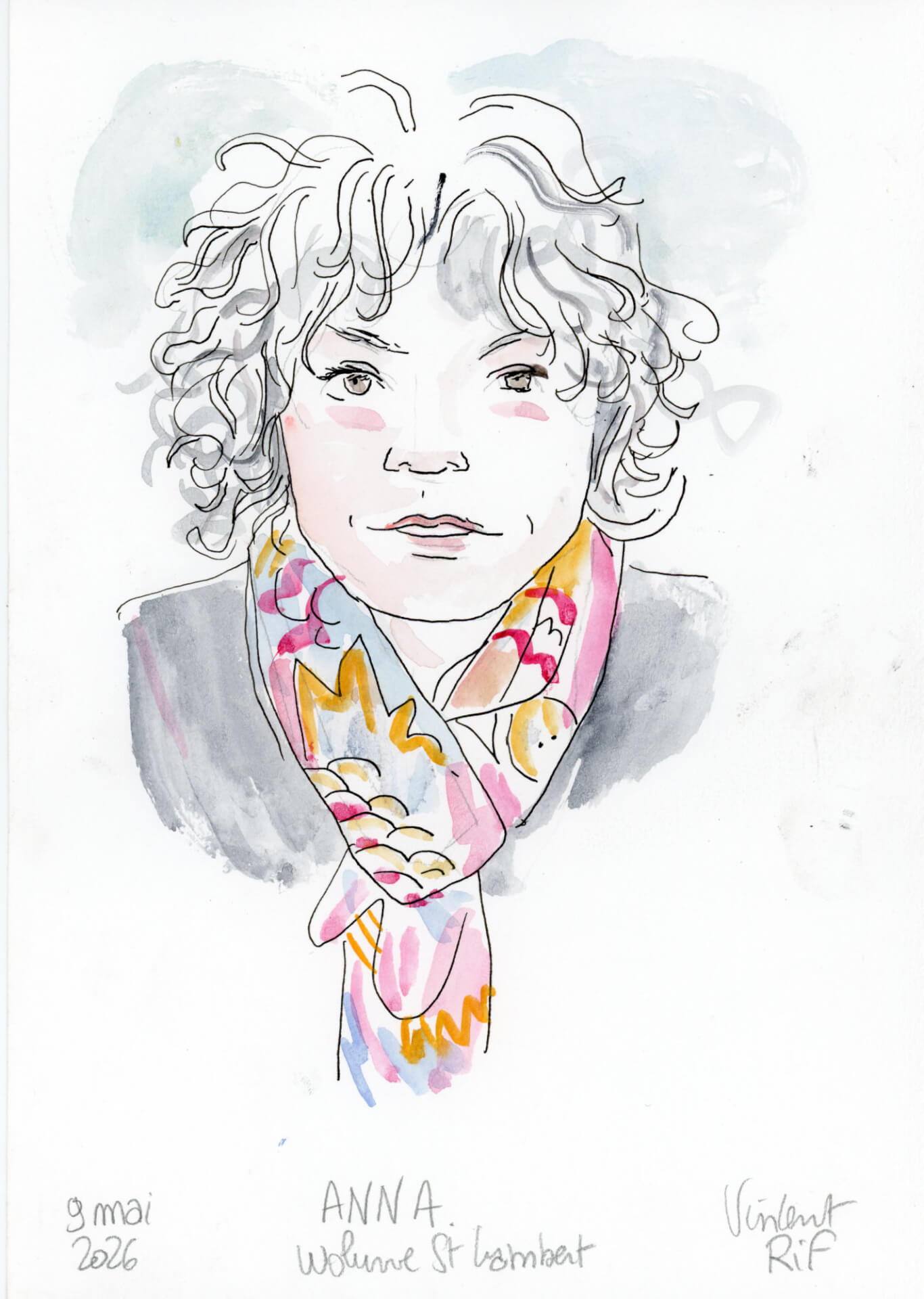 pàortrait-anna Portrait dessiné d'une invitée au mariage