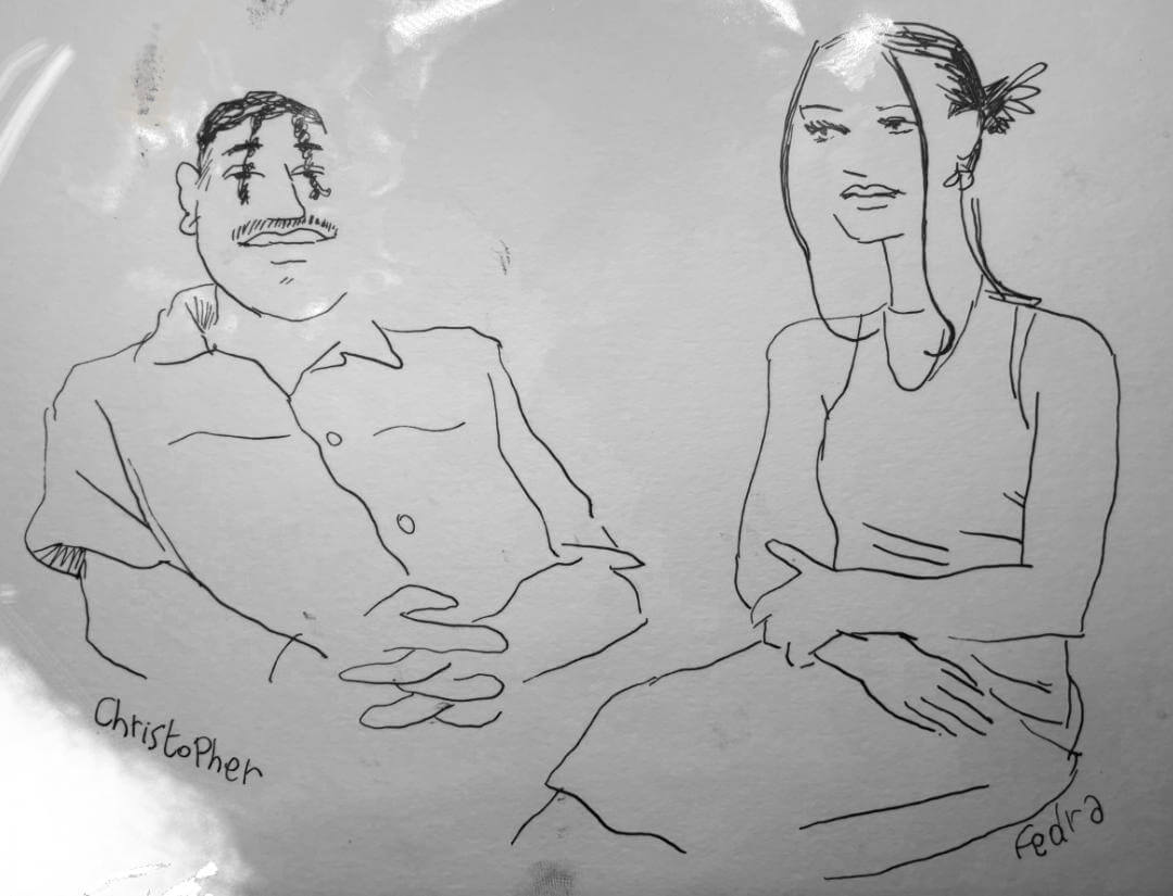 Christopher et fedra web Dessin fait au mariage de Florine et Johan