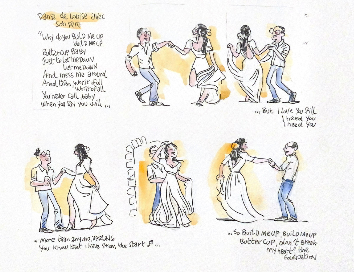 Document numérisé 4-07-26 à 22.16.42_1 Exemples de dessins et croquis de mariage sur la première danse des mariés - exemple de réalisation d'un dessinateur de mariage