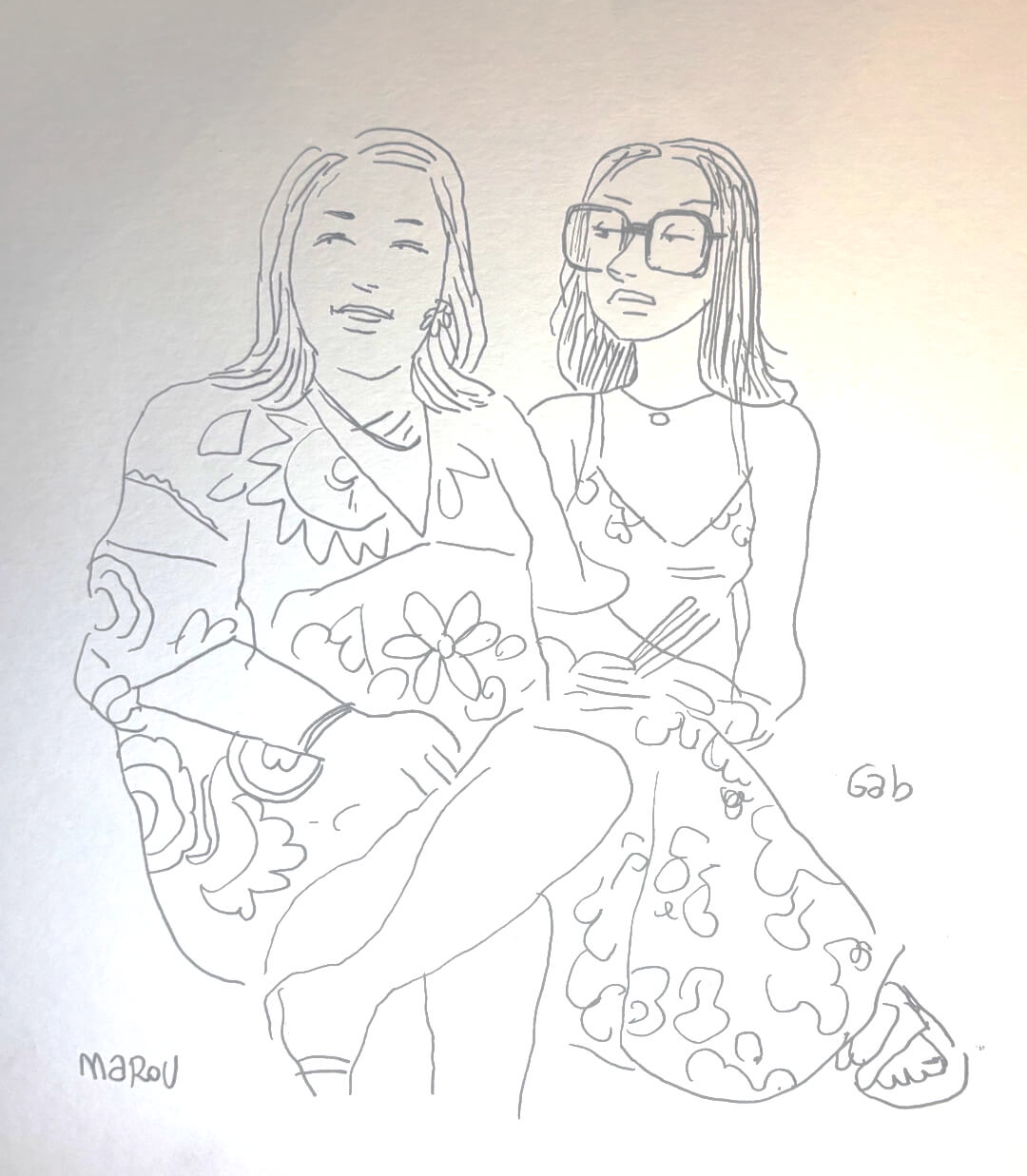 Marou et gab web Dessin fait au mariage de Florine et Johan