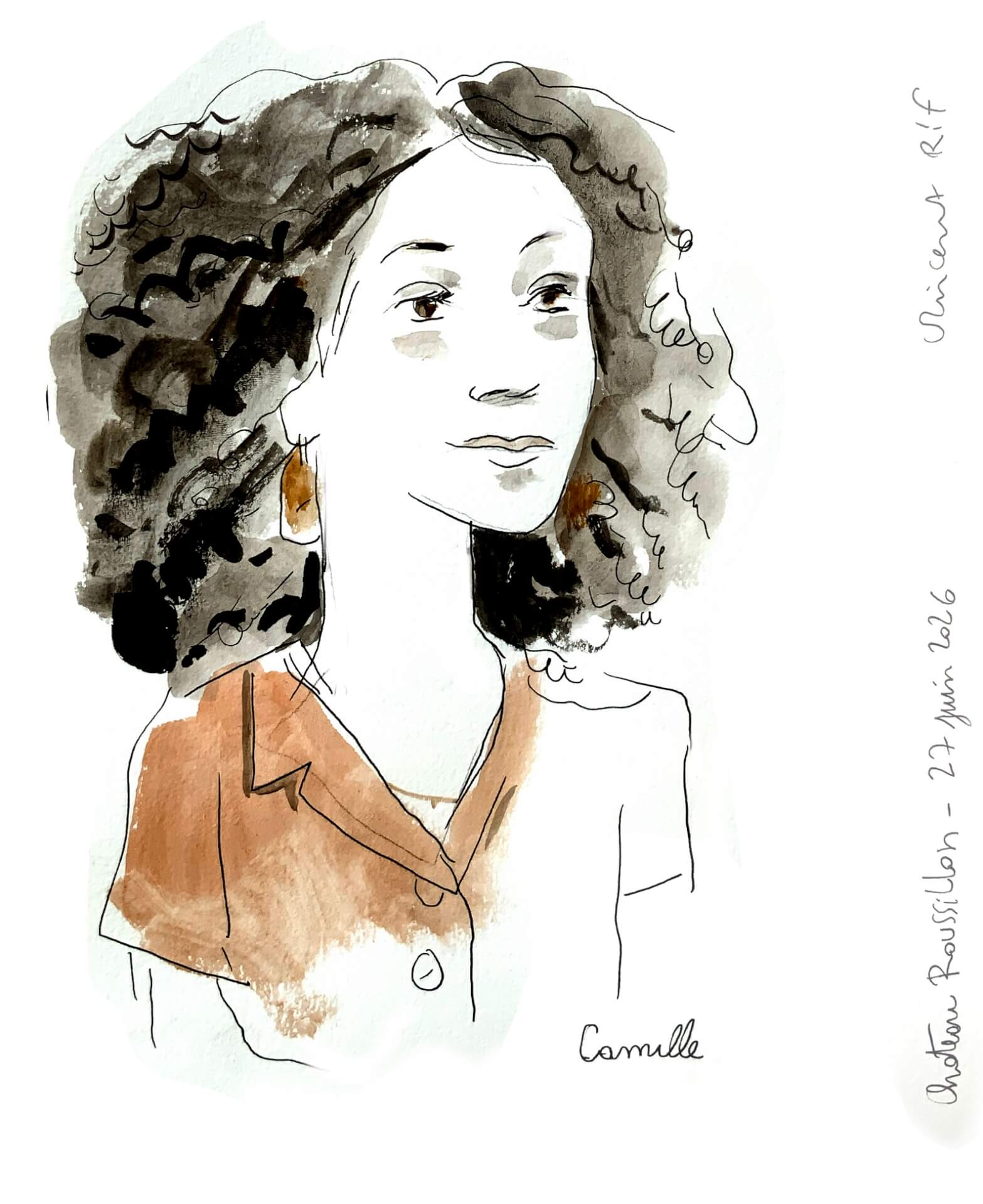 camille portrait au mariage de Louise et Romain, adèle