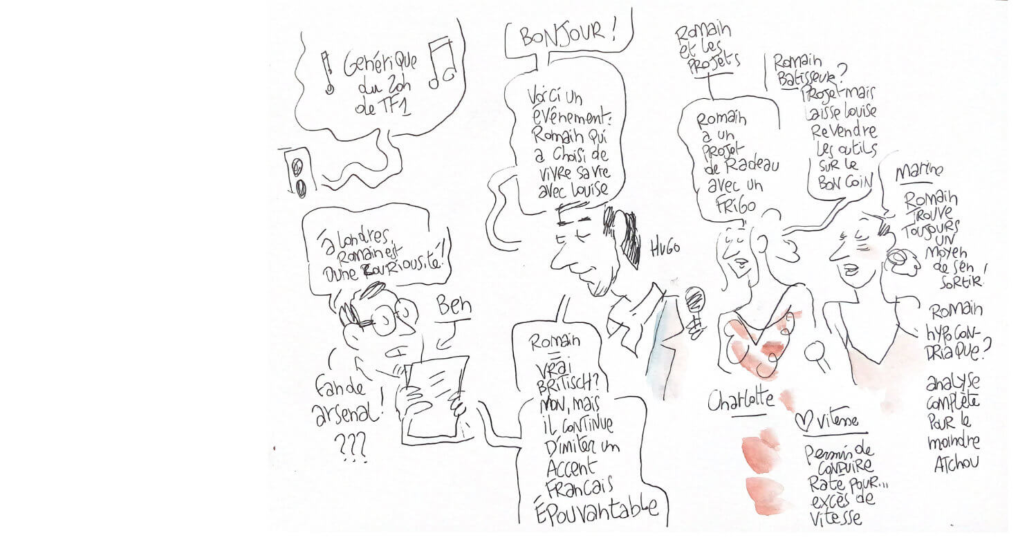 discours de Hugo et ben portraits au mariage de Louise et Romain, adèle