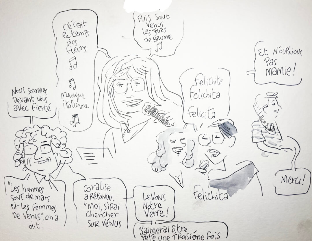 discours des parents web Dessin fait au mariage de Florine et Johan