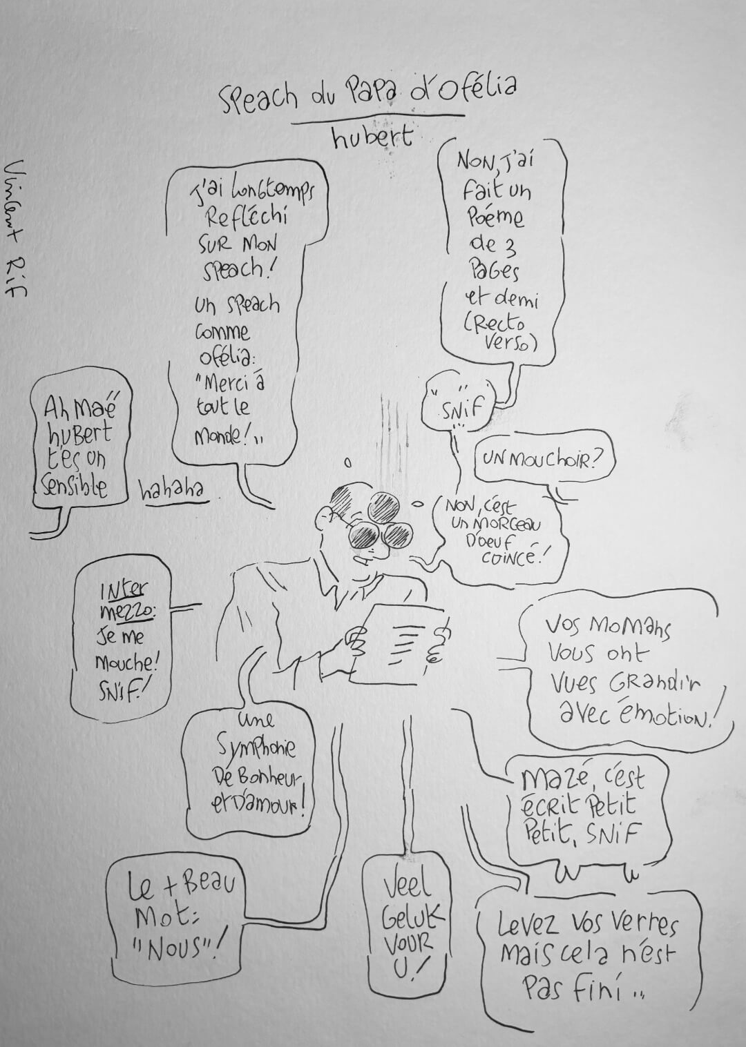 discours du papa ofelia web Dessin fait au mariage de Florine et Johan
