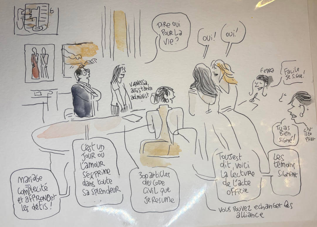 mariage commune Dessin fait au mariage de Florine et Johan