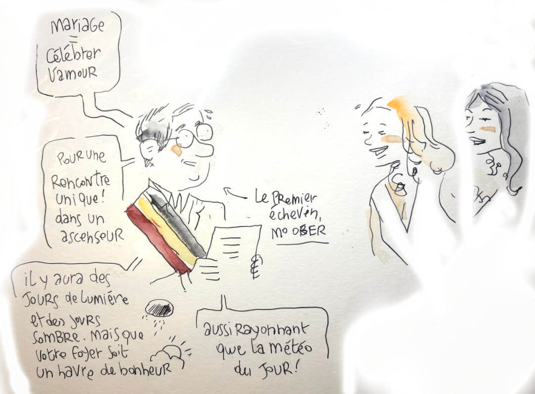 mot du bourgmestre web Dessin fait au mariage de Florine et Johan