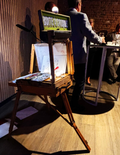 photo de la boite à portraits lors d'une soirée dansante de mariage
