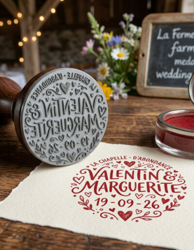 cachet personnalisé pour mariage et évènement