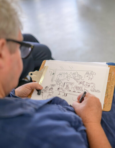 Vincent rif qui dessine un mariage