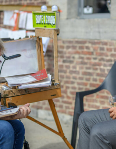 Vincent Rif et la boite à Portraits lors d'un mariage
