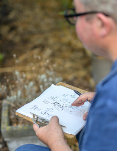Vincent rif qui dessine un mariage à Charleroi